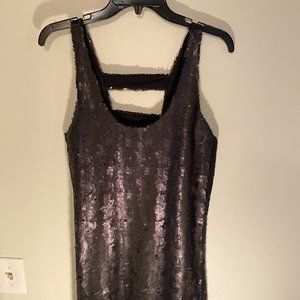 AQUA Black Sequin Dress